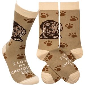 I Love My Chocolate Lab Socks NWT